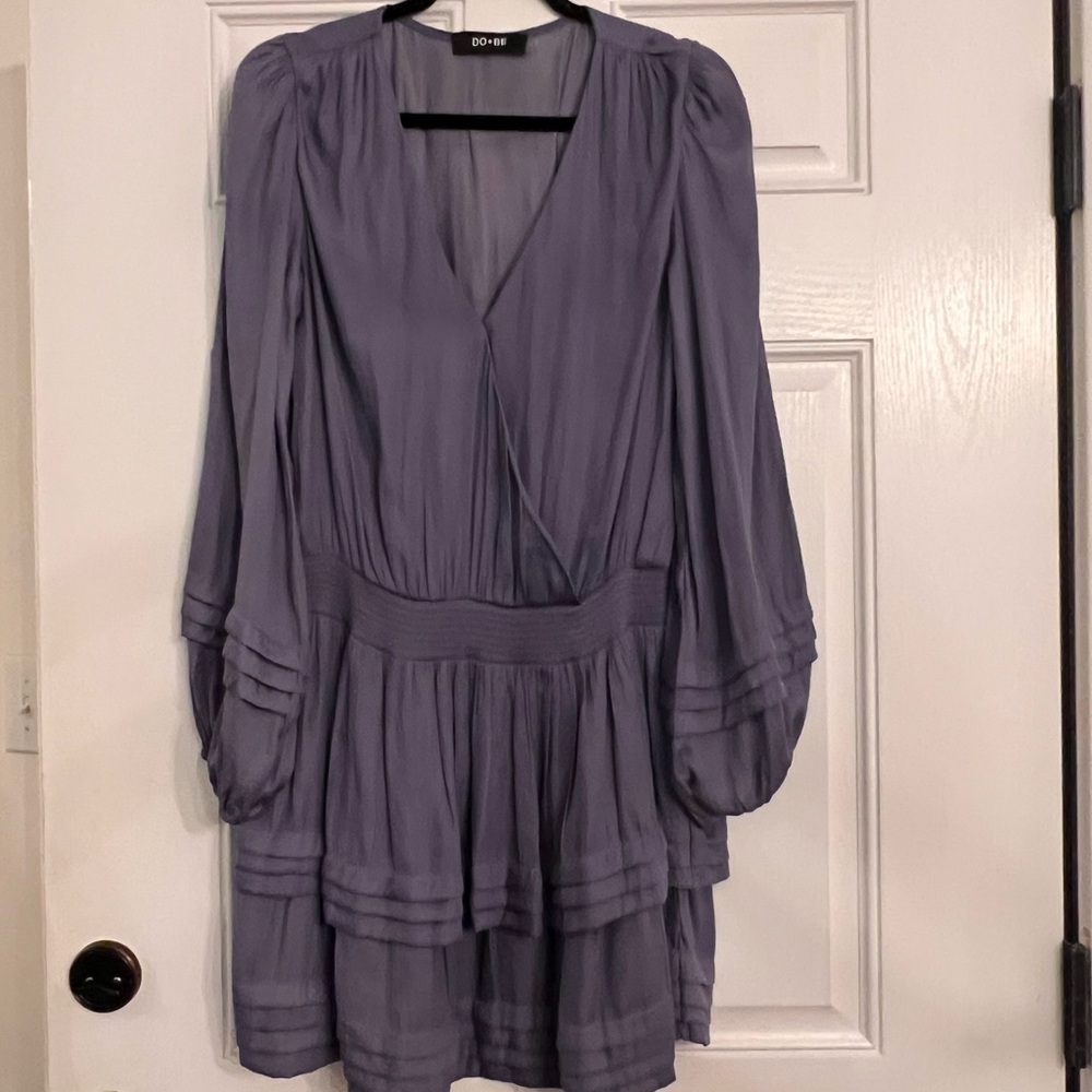 DO+BE Boho Women's Long Sleeve Lavender Dress